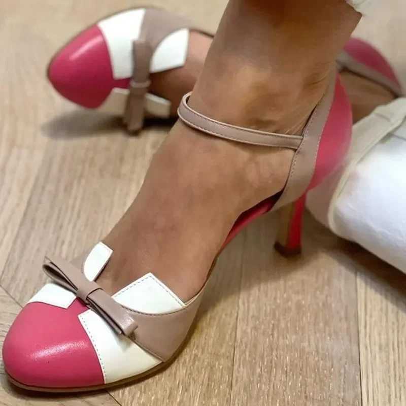 Summer High-heeled Sandals for Womens Fashion Color Blocking Buckle Strap Hollow Sandals Women Shoes Plus Size40-43 X260401