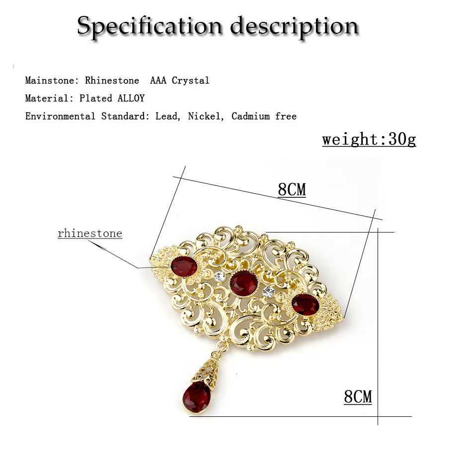 Sunspicems Fashion Arabic Flower Caftan Brooch Pins For Women 18K Gold Color Morocco Algeria Wedding Jewelry Crystal Bijoux Gift Z260401