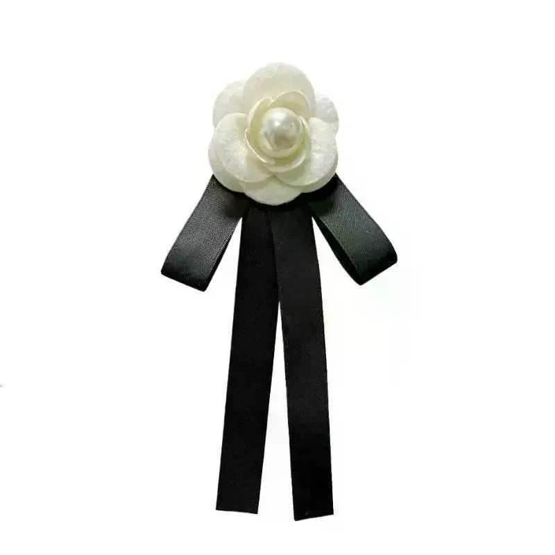New Black Bowtie Ribbon Bow Brooch Fabric Camellia Flower Brooch Pins Vintage Wedding Party Brooches For Women Accessories Z260401