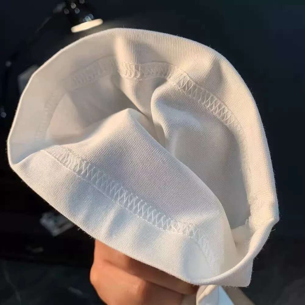 Neck Embroidered Short Sleeve Summer Fashion Men's Trendy Casual Couple Light Luxury T-Shirt Versatile