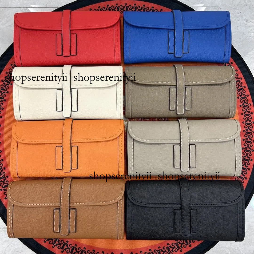 Designer Wallets Women Cow Leather Jige 29 Elan Cut Clutch Fashion Hand-Sewn Beeswax Thread Bag Togo Card Holder Envelope Long Purse Evening Passport Phone Handbag