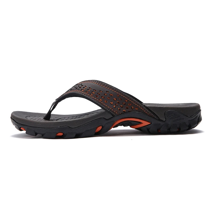 Jumpmore Summer Flip Flops Men Shoes Outdoor Fashion PU Leather Flat Shoes Beach Holiday Shoes Size 40-50 260625 - view 3