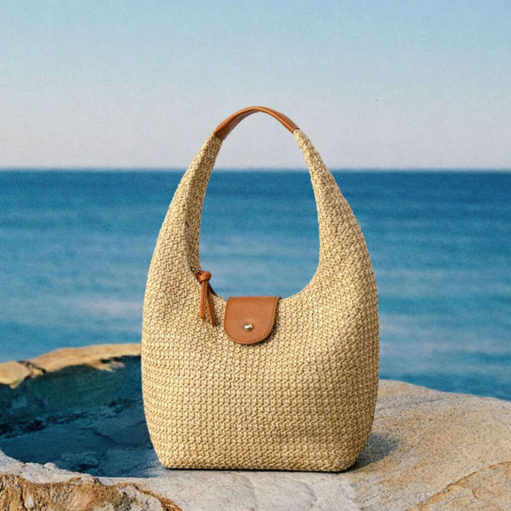 Casual Large Capacity Woven Dumpling New Women S Straw Underarm Color Block Summer Beach Shoulder Bag