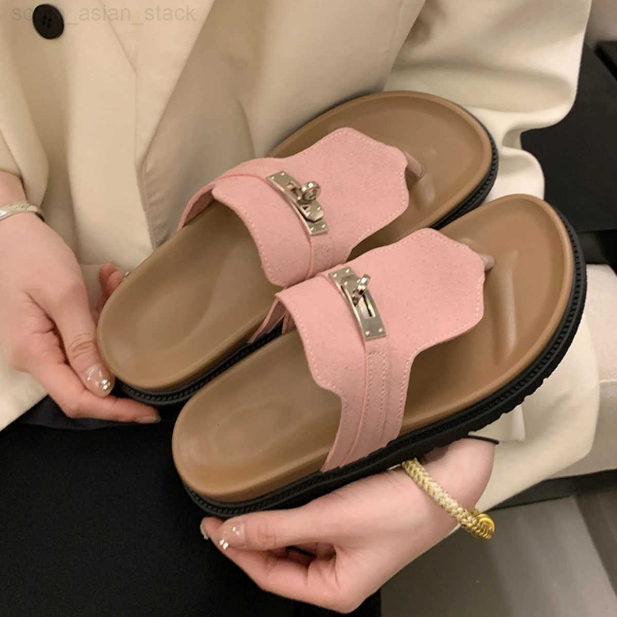Women Slippers Flats Sandals Summer Shoes 2025 New Casual Trend Woman Flip Flops Sport Slingback Shoes Slides Mujer Sandalias H260401