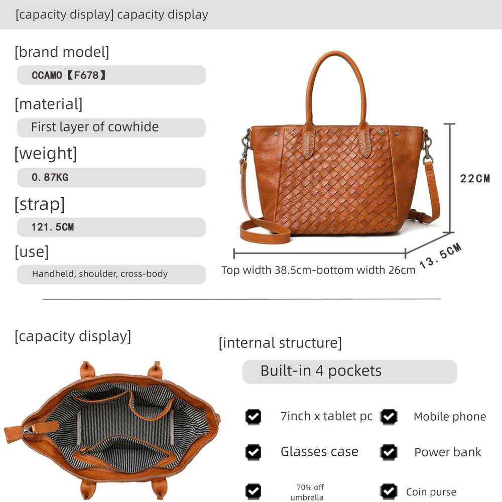 2026 New Women's Light Luxury Niche Genuine Leather Woven Handbag, High-End Fashion Shoulder Crossbody Bag SENYY