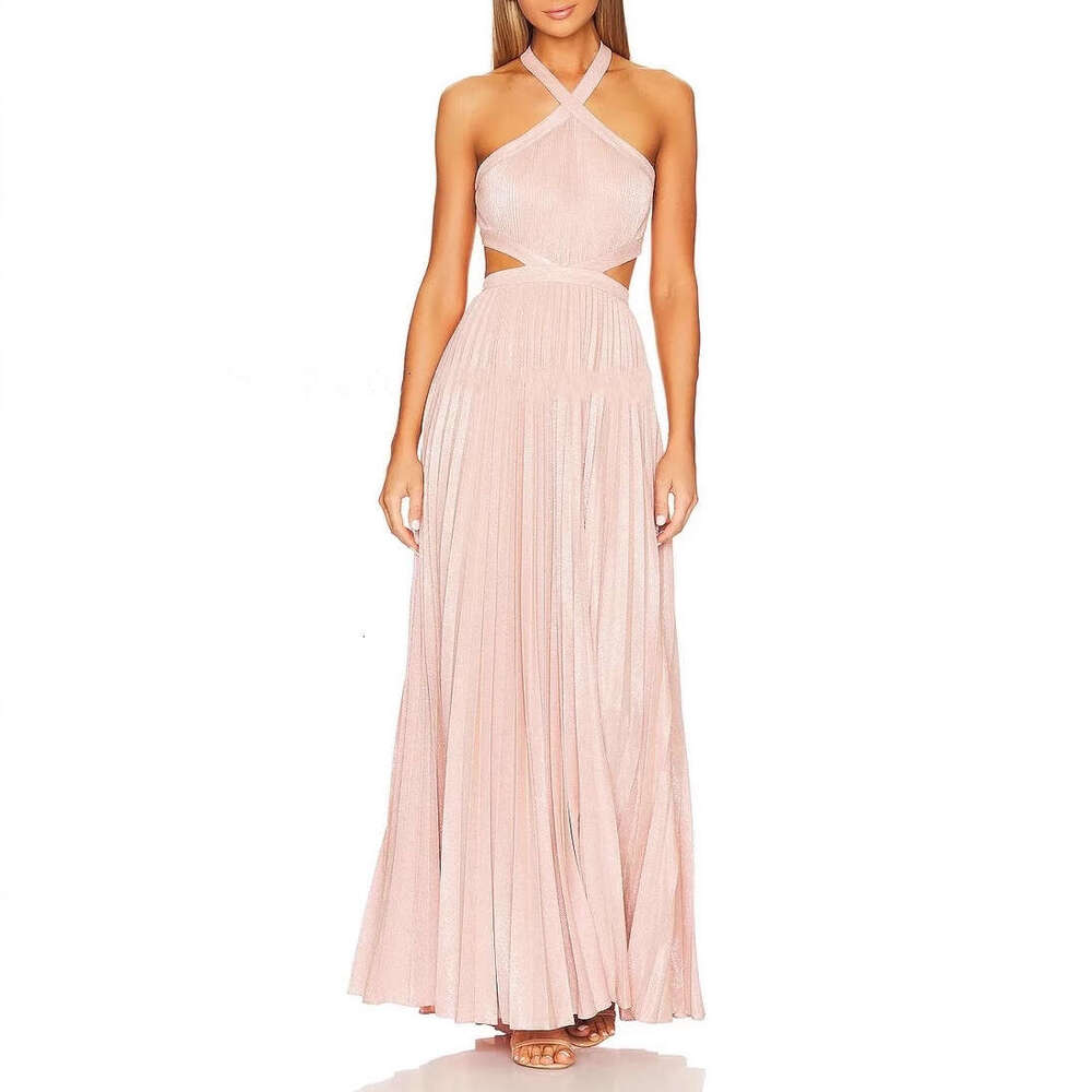2026 Summer New French k30 Brand Same Sexy Off Shoulder Back Goddess Style Holiday Long Dress