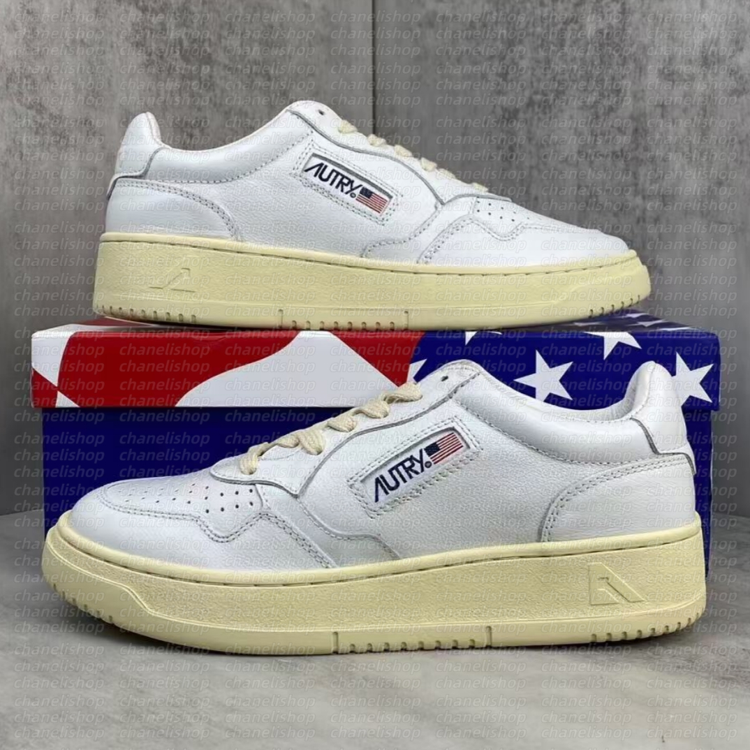 Designer Casual Women Shoes USA Medalist Platform Sneakers Upper Two-Tone Pink Black Golden Panda Lows Action Loafers Outdoor Women Men Trainers AutryLyS Shoes