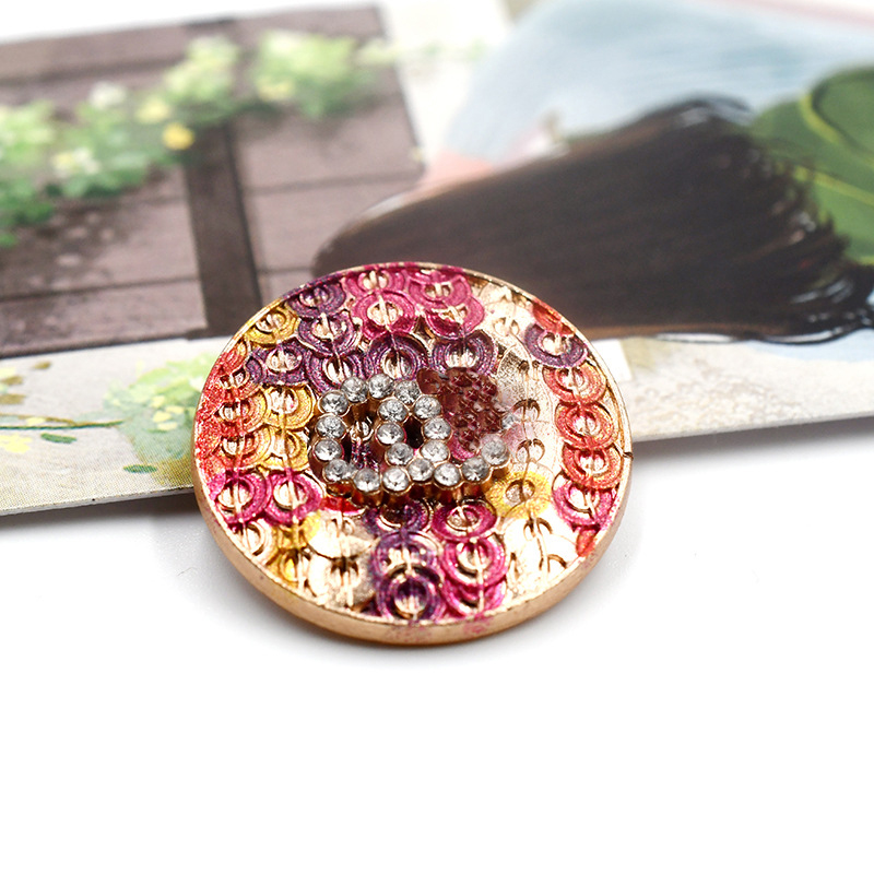 Crystal Letter Diy Sewing Button Metal Round Buttons for Shirt Coat Sweater Jacket
