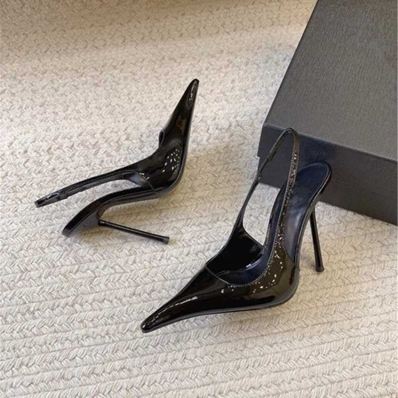 Baotou High Heel Sandals Womens Fine Heel Lacquer Pointed High Heels 2026 Spring New Design Sense Professional Womens Shoes X260401