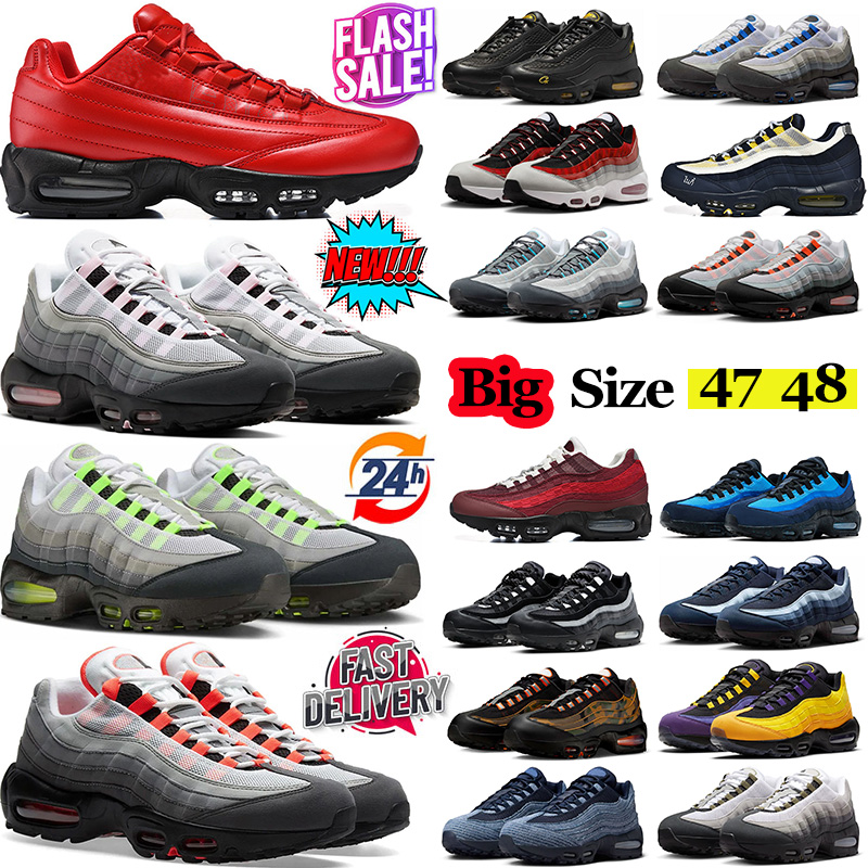 95 95s designer running shoes men women Pink Foam Neon Solar Red Grey Gradient mens trainers outdoor sports sneakers big size 47 48