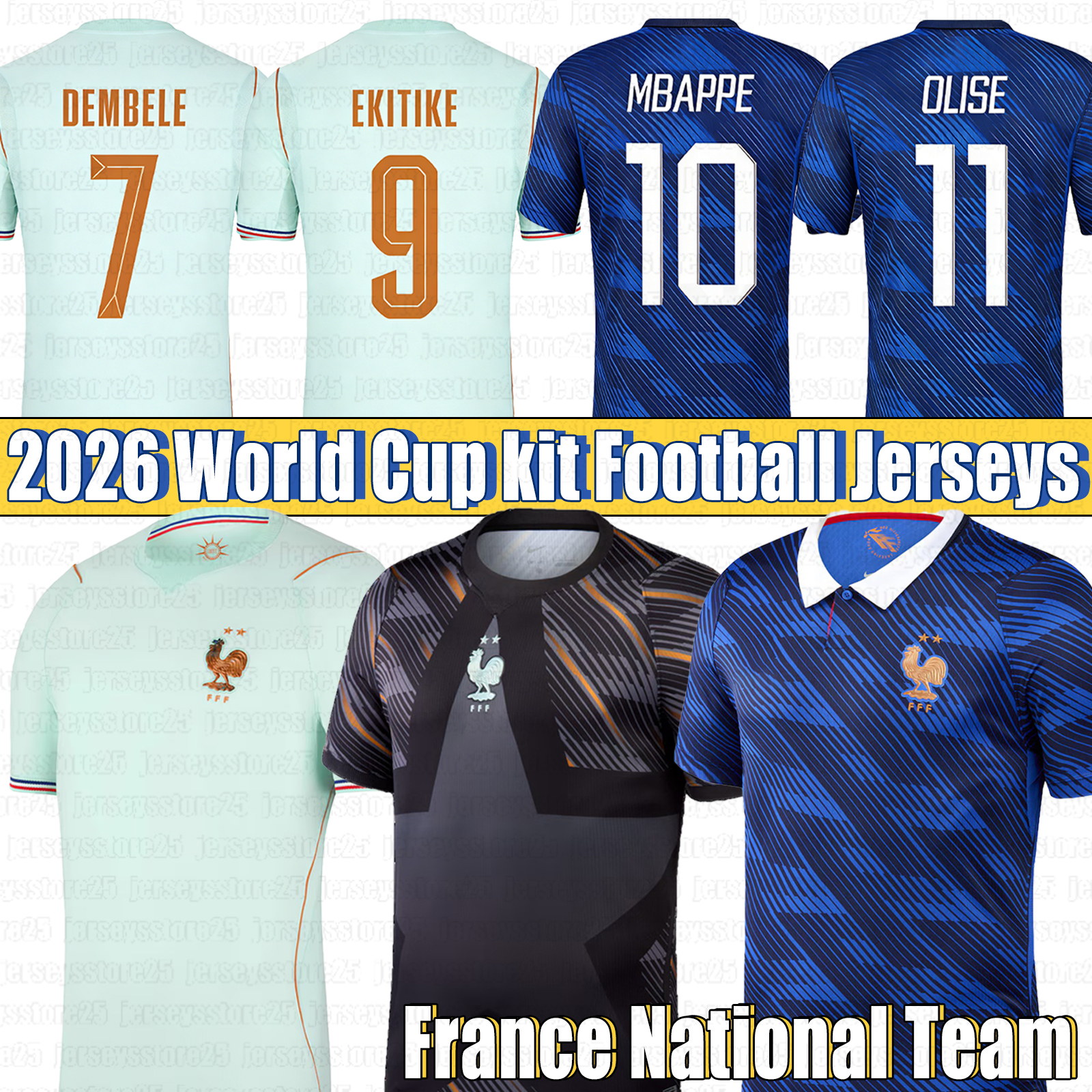 France National Team Soccer Jersey 2026 shirt World Cup Kit 10 MBAPPE 9 EKITIKE 11 OLISE 7 DEMBELE 12 DOUE 10 ZIDANE football Jerseys
