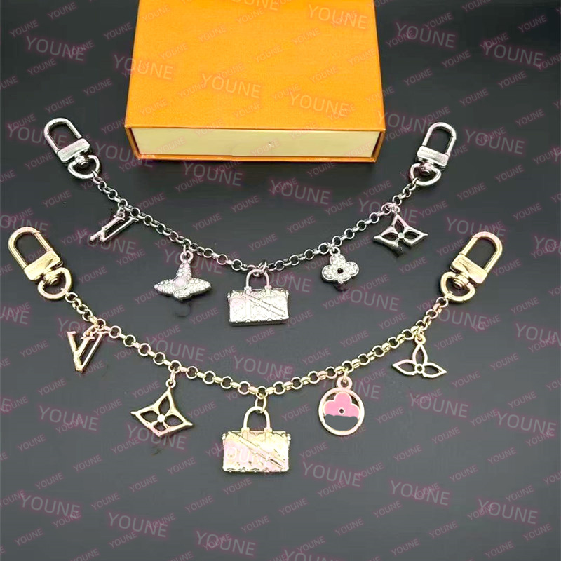 Fashion 1V CHROMATIC Spring Street Strass Chain Multicolor Key Holder luxury keychain designer bag charm Keepall keyrings digit pendant luxury handbag ornaments