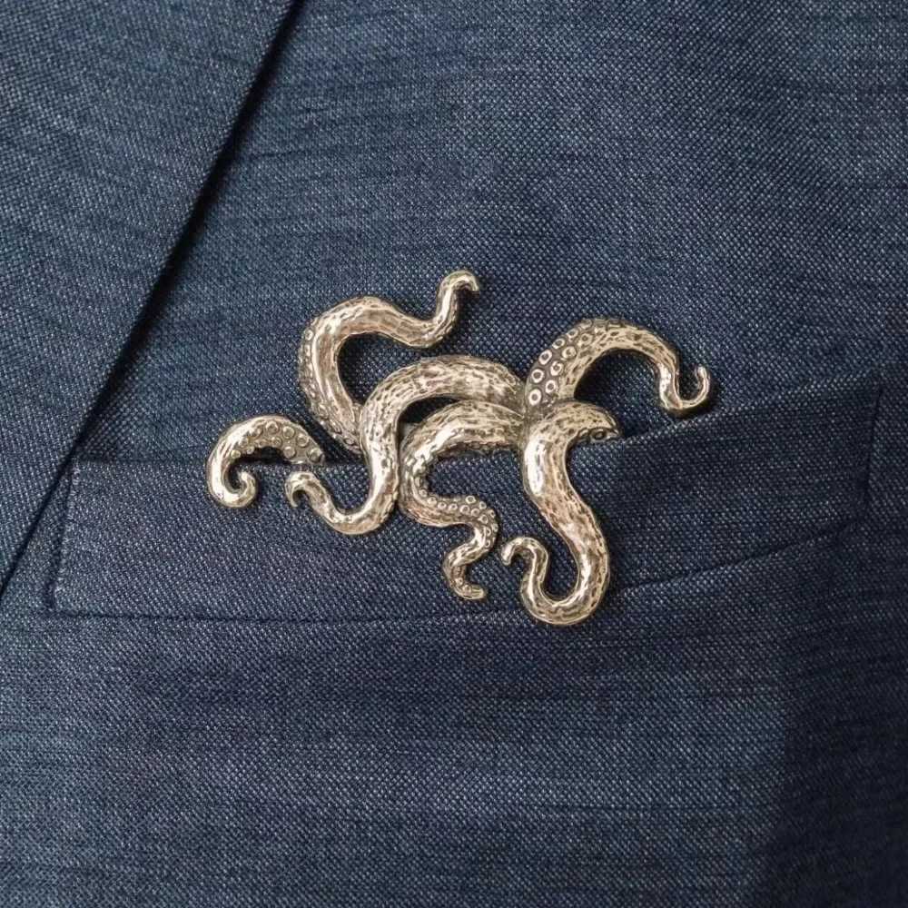 Exquisite Creative Crocodile Tiger Octopus Animal Brooches for Men Women Tradition Retro Gentleman Suit Coat Neckline Jewelry Z260401