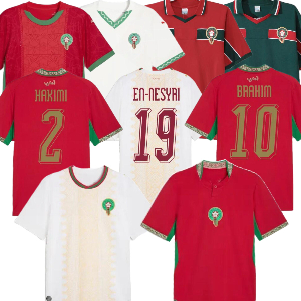 Retro classic 1998 Morocco World Cup 2024 2025 2026 2027 soccer jerseys HAKIMI BRAHIM EN NESYRI AMRABAT HADJI EL KAABI SAIBARI ZABIRI MAAMMA National football shirt