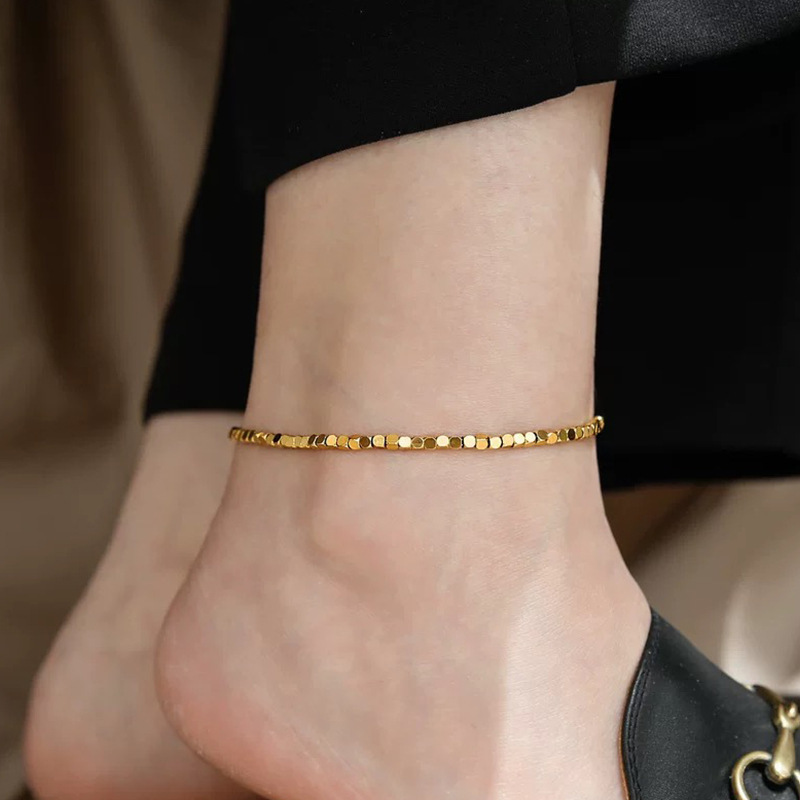 14K Gold Filled Bead Bracelet Handmade Tarnish Resistant Jewelry Boho Bracelets Anklets for Women Bridesmaid Gift Gold Bracelet240115