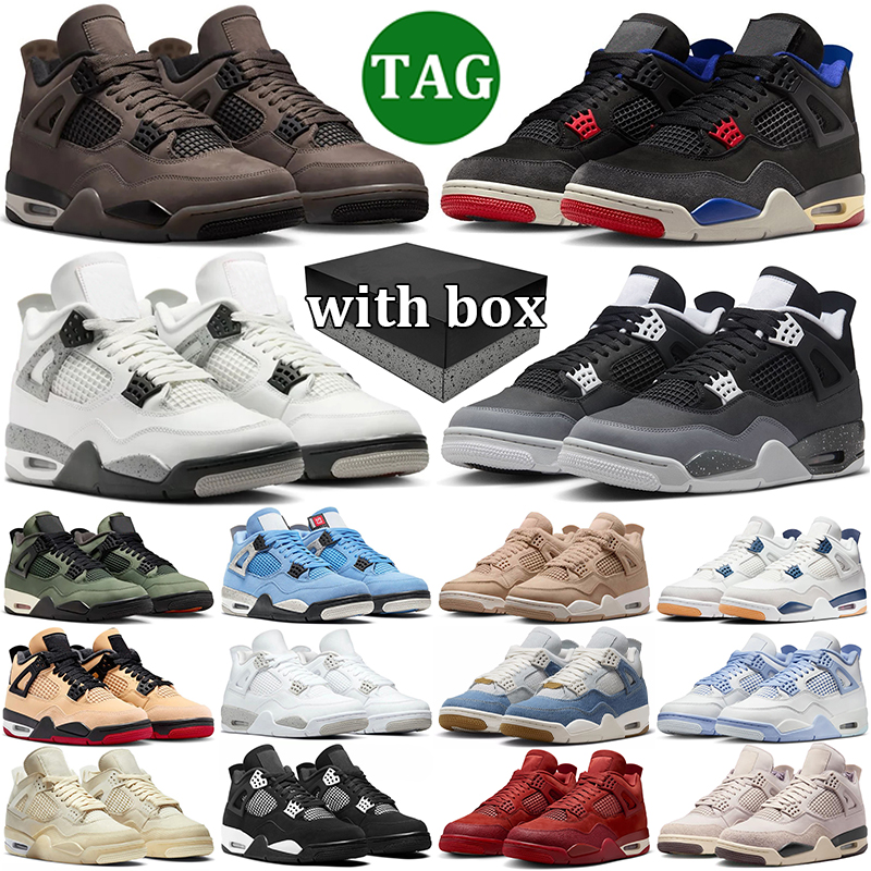 With box Designer 4s basketball shoes for men women Black Cat Military Sail Thunder White Oreo Cool Grey Varsity Red Bred Sneakers Blue University