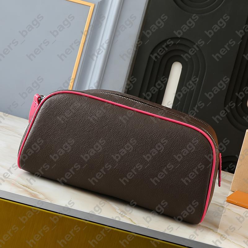 Leather Makeup Bag DOPP KIT Vanity Bags Colorful Zipper Makeup Case Pochette Cosmetic Bag Designer Trousse De Toilette Luxe