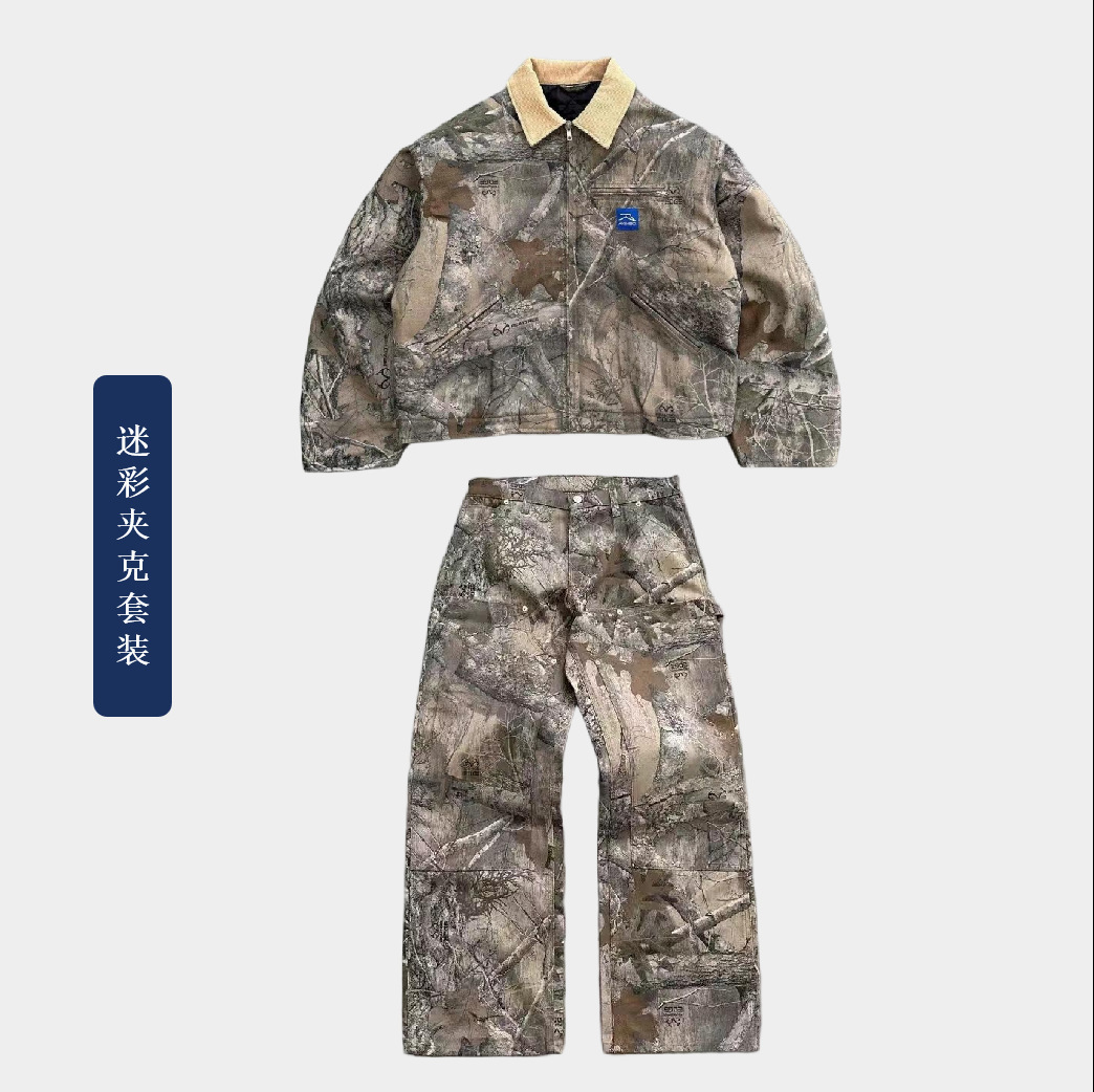 Streetwear Vintage Leather Jacket Jeans Two Piece Y2K Suit Hip Hop Letter Patchwork Embroidery Washed Blue Oversized Zipper Coat 250809