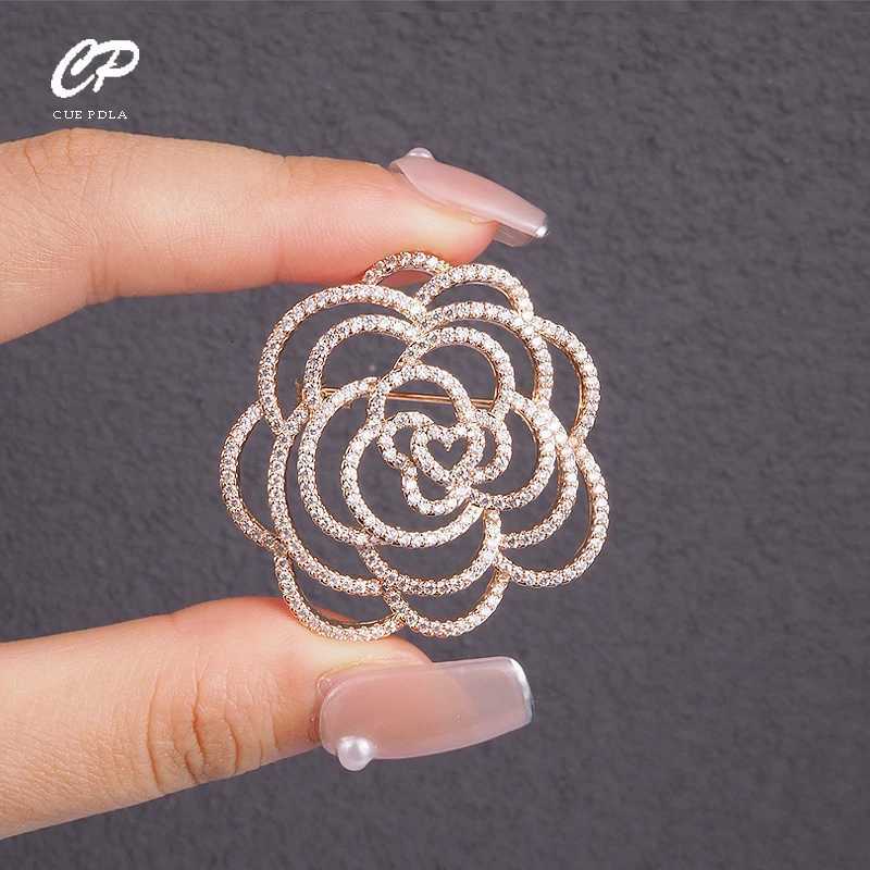 Luxury Camellia Flower Brooches For Woman Scarves Buckle Pin Cloth Fabric Brooch Jewelry Accessories Girls Gifts Z260401
