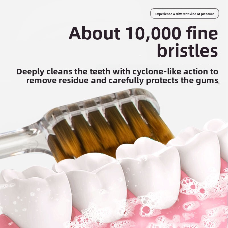 Toothbrush Travel Folding High End Lipstick Style For Women Pink Four Leaf Clover Printed Plaid Pattern Home Gum Care Portable Soft Bristle