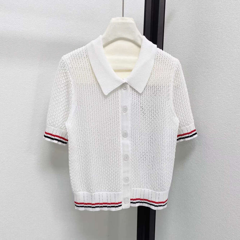 Designer High end Academy Style Fashionable Age reducing Dog Design Collar Short sleeved Knitted k30 Women's Cardigan Top