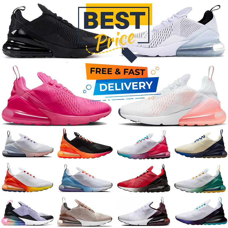Free Shipping 270s Sneakers 270 Triple Black Core White Atmosphere Anthracite Light Soft Pink Light Orewood Brown Breathable Trainers for Men Women