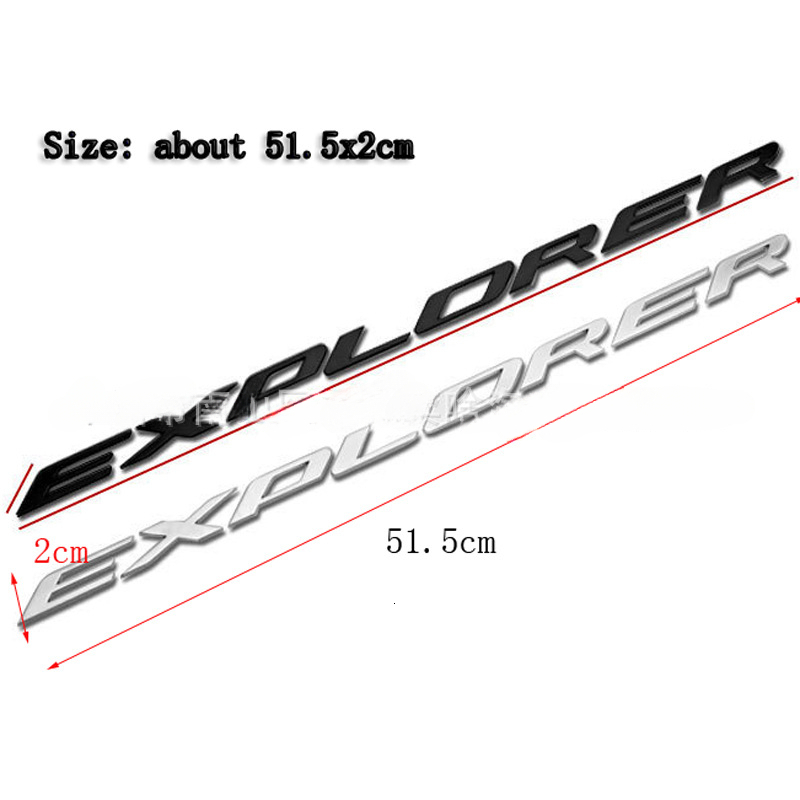 3d ABS Black Logo Explorer Emblem Leters Car Front Hood Emblem Bonnet Bagde For Ford Explorer 4 5 6 Explorer Sticker Accessories