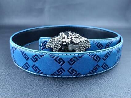 Luxury Medusa leather cowhide business men's trendy embossed popular online belt, manufacturer direct delivery