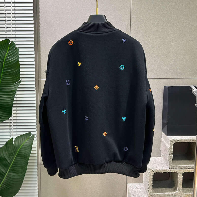 Heavy Embroidery Spring New Turquoise Button Trendy Loose Versatile Baseball Jacket High-End Clothing Same Gender Clothing