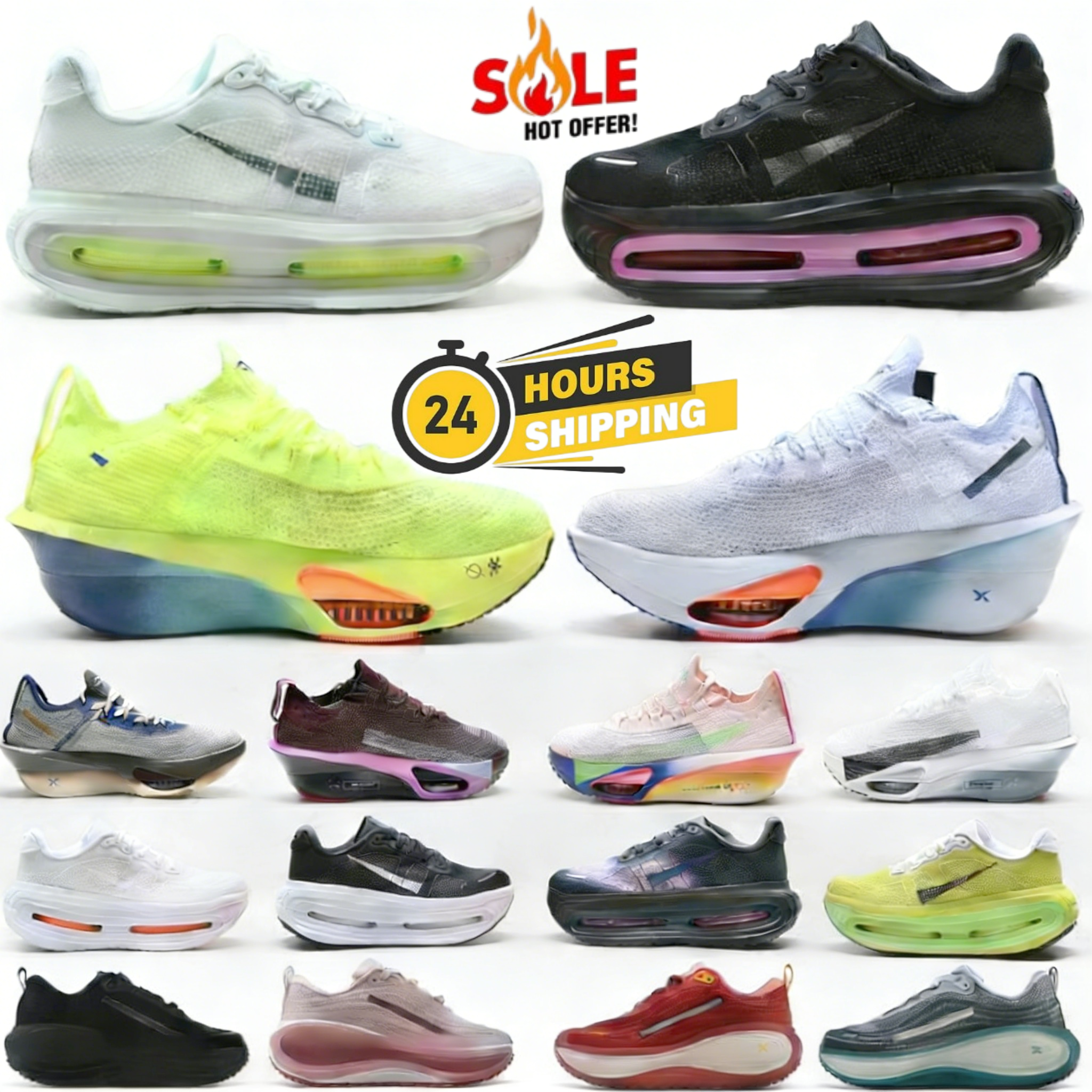 Top Quality Designer Shoes Vomeros Premium Men Women Running Shoes Vomeros Plus Trainers Hyper Pink Blue Tint White Volt Coconut Milk Outdoor Sneakers Size 36-45