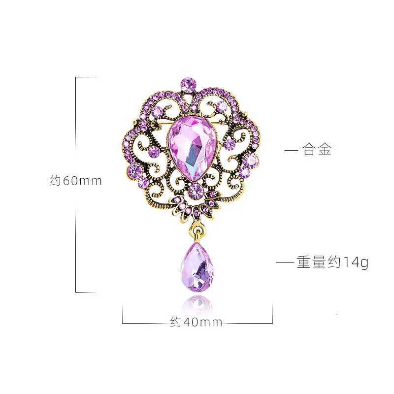 Advanced Texture Baroque Style Retro Rhinestone Crystal Brooch Female Pendant Crown Corsage Z260401