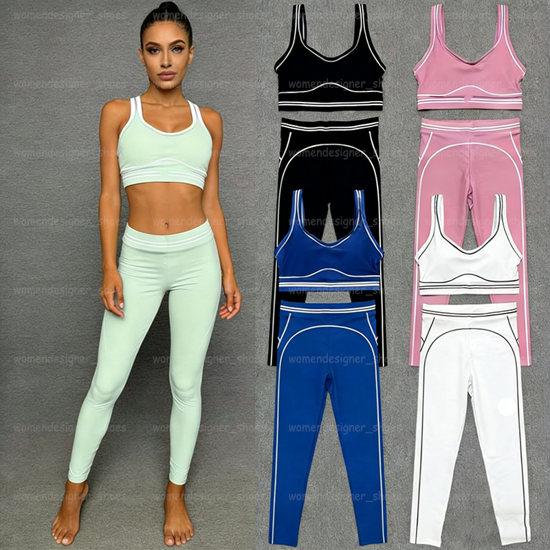 Designer Yoga Sets Women Heart Throb Bra + Leggings Yogawomen Sports Gym Set High Waist Seamless Tight Pants Workout Outfit Fitness Jogging Sportswear