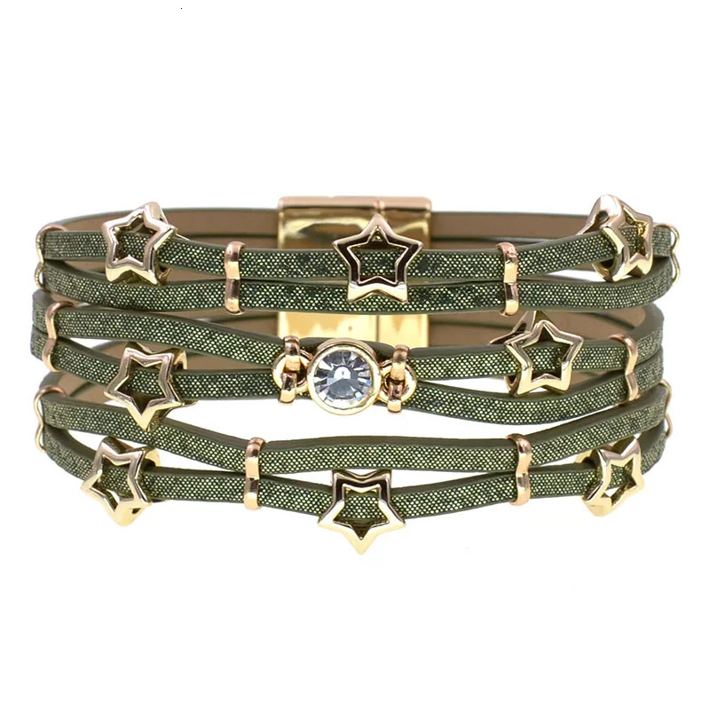 WELLMORE star bracelets for women Bohemia leather bracelets fashion wrap bracelets magnet bracelets Female jewelry wholesale 260318BJ - view 7