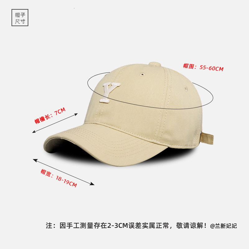 Soft-top Y-letter women, spring and summer Korean style versatile baseball cap, casual couple's cap that makes the face look smaller, trendy for 