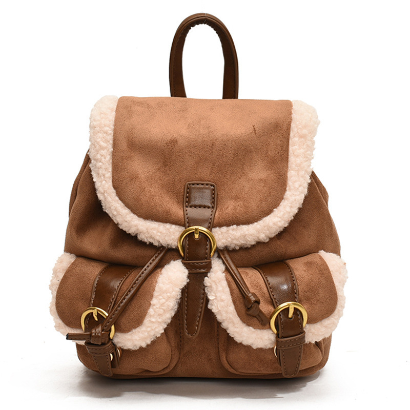 Fashion Suede Shoulders Bag Womens Winter Versatile Backpack Exquisite and Fashionable Mini Rucksack Female 251225