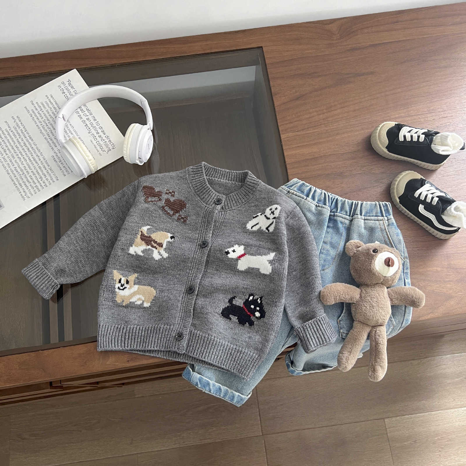 Clothing Sets Clothing Sets Boys' Sweater Cardigan Spring and Autumn Style Baby Autumn Outfit Children's Knit Jacket Toddler Autumn Stylish 