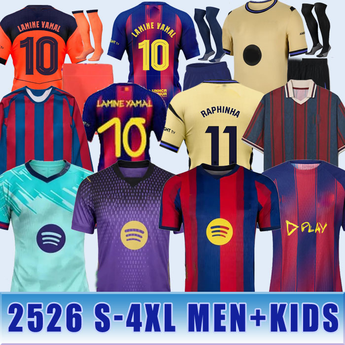 2026 2027 S-4XL Home Away LAMINE YAMAL Soccer Jersey Edition RAPHINHA 3rd Camiseta De Football Shirt 2025 2026 Men Kids Kit