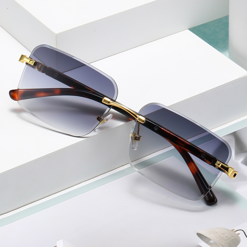 Fashion Tortoiseshell Temple Metal for Women 2025 New Cross-border Personality Square Sunglasses