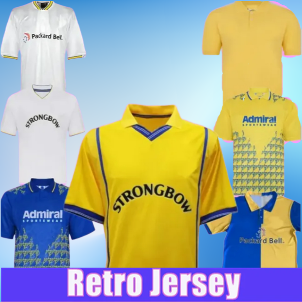 Retro HASSELBAINK LEEDS Soccer Jerseys MILNER VIDUKA Keane Milner Brolin Molenaar Fowler Batty Smith 1972 78 89 91 95 96 97 98 99 00 Uniforms Men Football Shirt