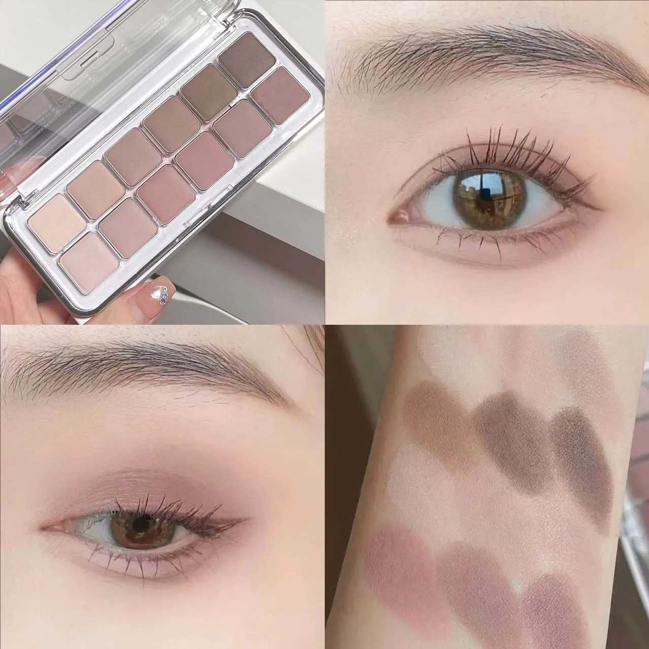 Eye Contour Makeup 12color Eyeshadow Palette Soft Matte Grey Pink Eyeshadow High Pigment Wine Red Brown Eye Shadow for Daily Use H260402
