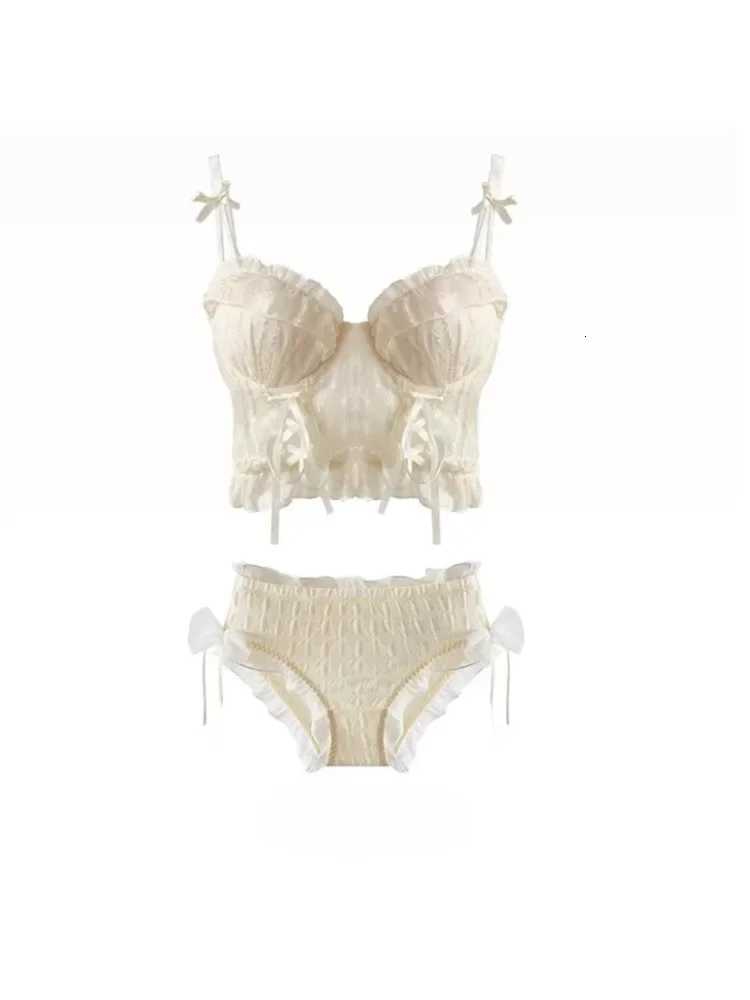 MOYISU Europe America Breasts Luxury Sweet Lace Pure Desire Small Breasts Show Big Push-up Underwear Womens Cross Strap Z260402