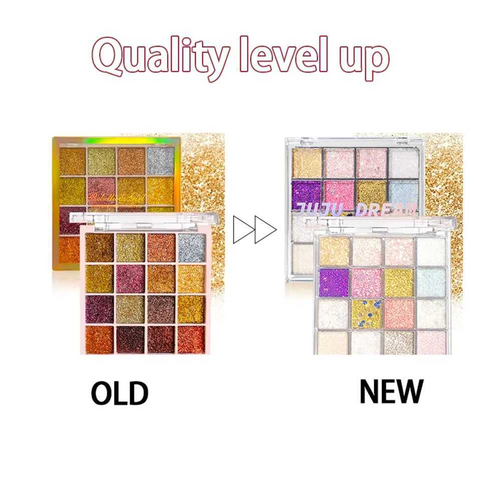 16-Color Glitter Eyeshadow Pumpkin Cherry Blue Purple Shades Bold Party Looks Long-Wear Certified Unisex Skin-Friendly H260402