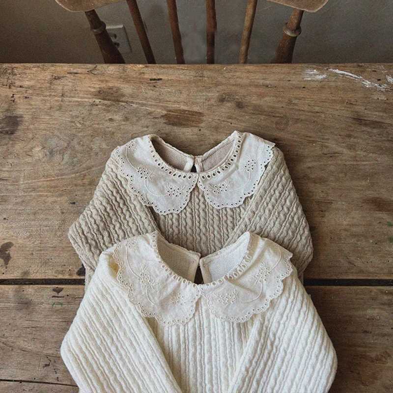 Toddler Baby Girl Tops Autumn Winter Thickening Lace Collar Bottoming T-shirts for Princess Kids Girls Costumes H260402