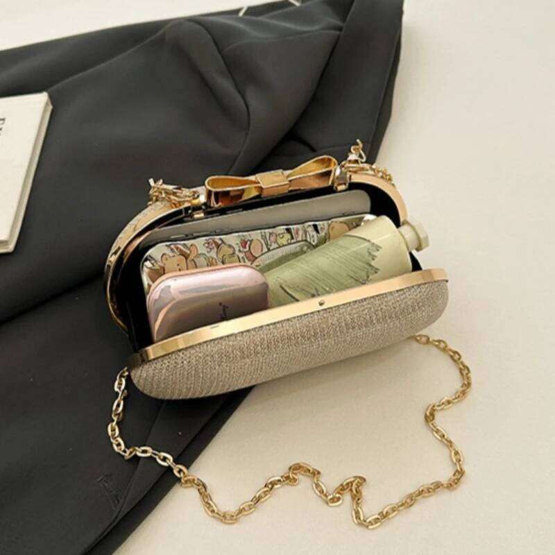 Luxury Sequined Hand-held Dinner Elegant Style High-end Chain Single-shoulder Crossbody Bag, Handbag for Wedding Party