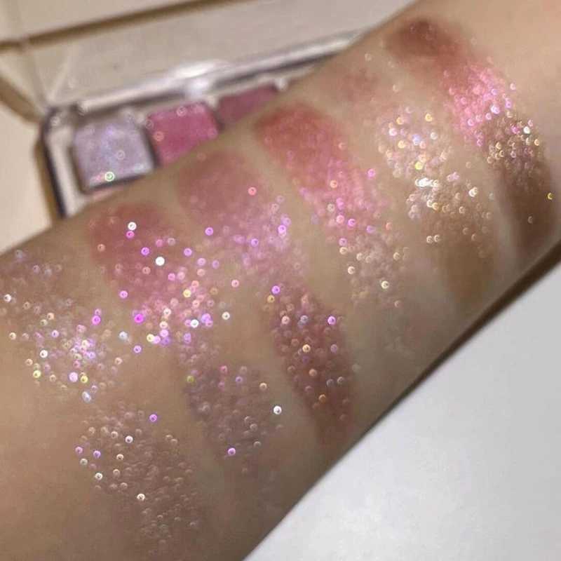 All Glitter Peach Sequin Eyeshadow Palette 12Colors Pink Pearly Highlights Shiny Polarized Flash Charming Eyes Makeup Pallete H260402