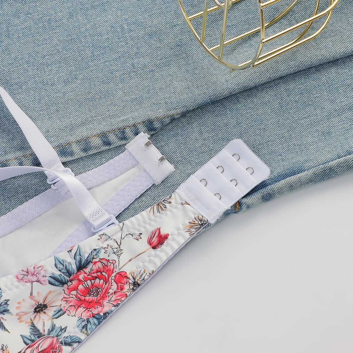 Women Floral Print Bra and Panty Set Push Up Underwire Lingerie Set Comfort Full Cup Bras and Brief for Everyday Z260402