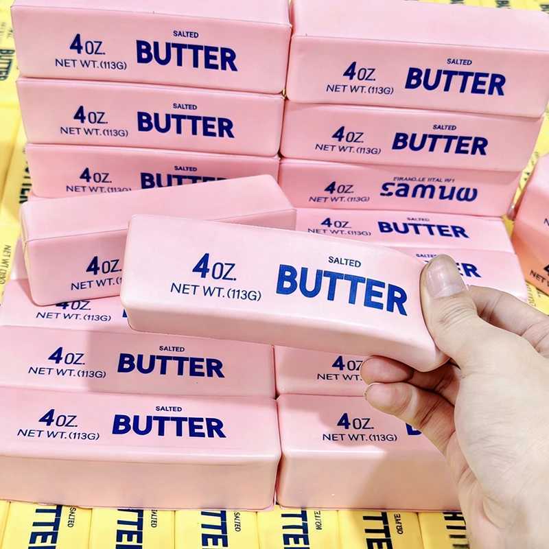 Slow Rebound Cute Butter Extrusion Pressure Ball New Extrusion Ball Simulation Butter Stick Soft Extrusion Decompression Toys H260402
