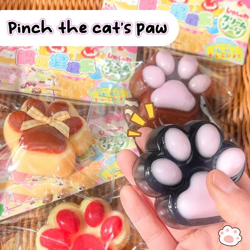 Cat Paw Mochi Taba Squishy Fidget Toy Cute Plush Cat Paw Silicone Slow Rebound Pinch Decompression Toy Stress Release Vent Toy H260402