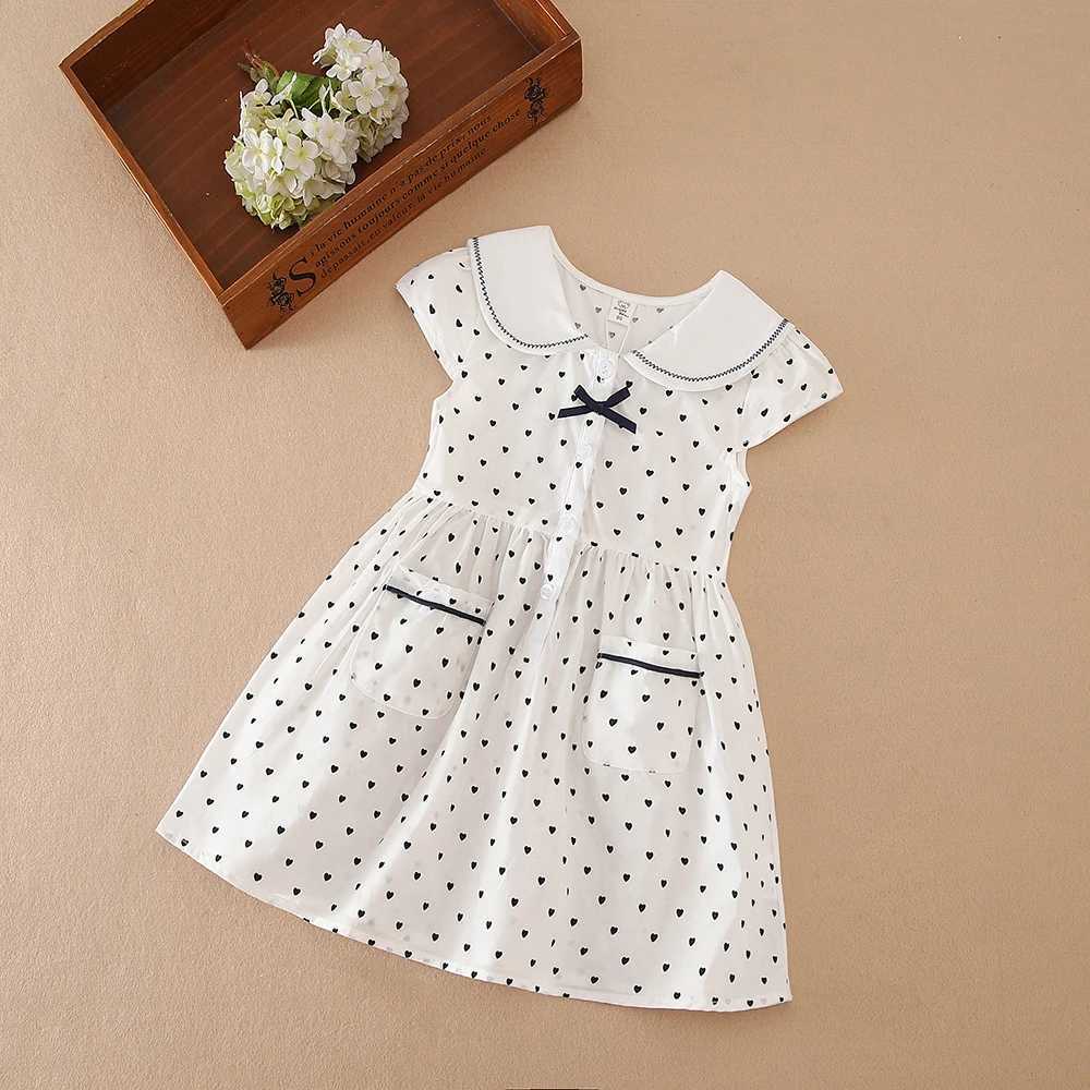 Girls Summer Dress with Polka Dot for 2-6 Years Kids Soft Breathable 100 Cotton Clothes Children Princess Dresses H260402