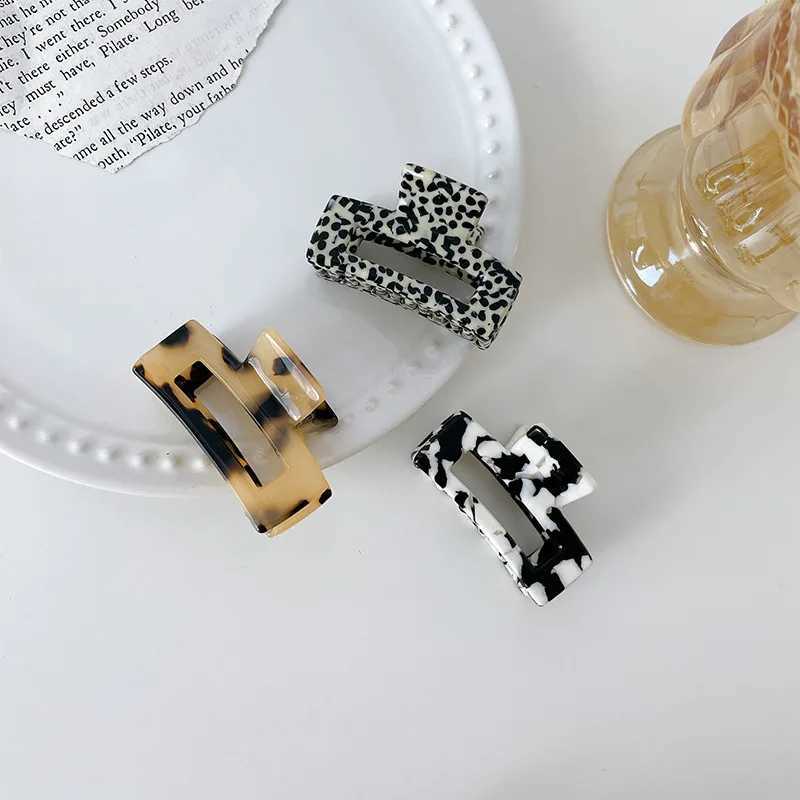 Korea 2023 Fashion New Women Small Hairpins Accessories Colourful Acrylic Rectangle Vintage Claw Clips For Girls Fine Headdress H260402